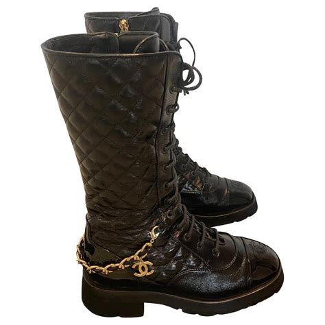 women chanel boots leather black 2019-01 34